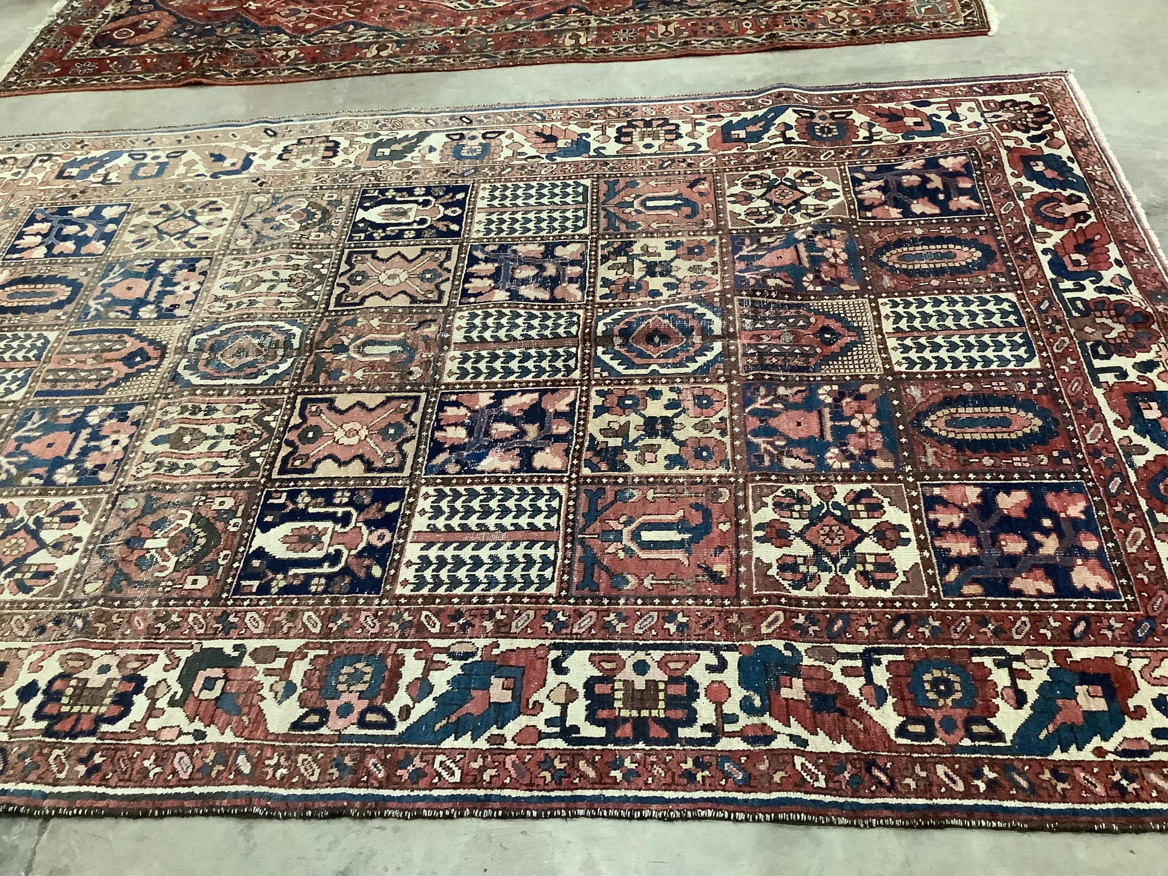 A Baktiari carpet, 320 x 215cm. Condition - poor to fair, worn in several places